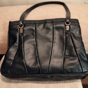 Made in Brazil Navy Blue 100% Leather Women's Shoulder‎ Bag